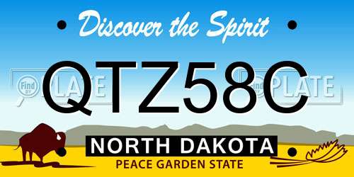 QTZ58C North Dakota License Plate