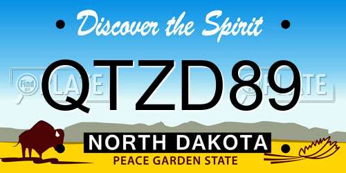 QTZD89 North Dakota License Plate