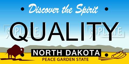 QUALITY North Dakota License Plate