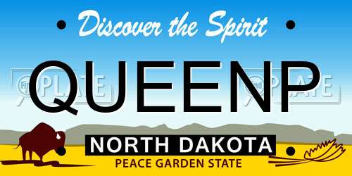 QUEENP North Dakota License Plate