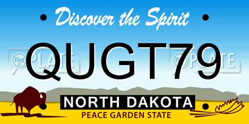 QUGT79 North Dakota License Plate