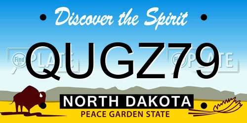 QUGZ79 North Dakota License Plate