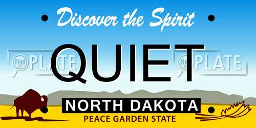 QUIET North Dakota License Plate