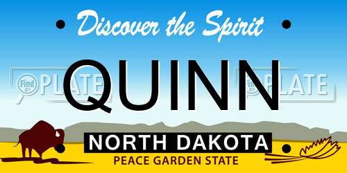 QUINN North Dakota License Plate