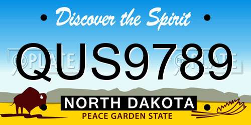 QUS9789 North Dakota License Plate