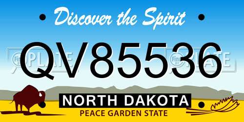 QV85536 North Dakota License Plate