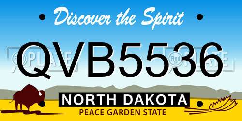 QVB5536 North Dakota License Plate