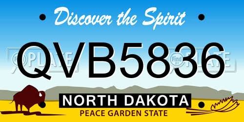 QVB5836 North Dakota License Plate