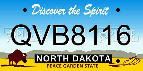 QVB8116 North Dakota License Plate