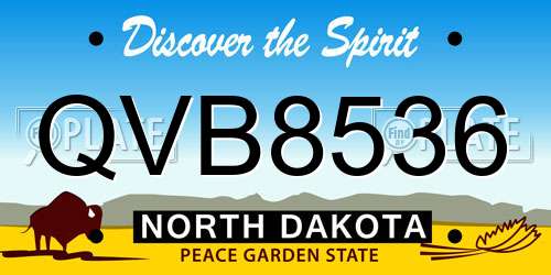 QVB8536 North Dakota License Plate
