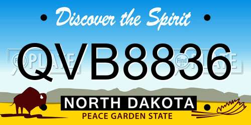 QVB8836 North Dakota License Plate