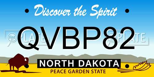 QVBP82 North Dakota License Plate