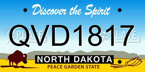 QVD1817 North Dakota License Plate