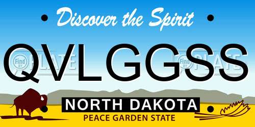 QVLGGSS North Dakota License Plate