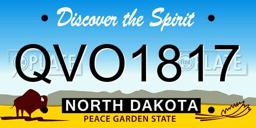 QVO1817 North Dakota License Plate