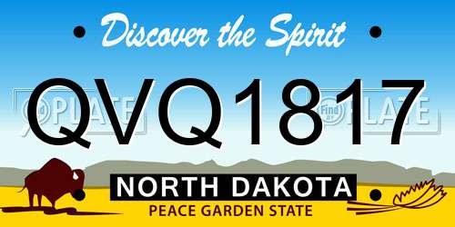 QVQ1817 North Dakota License Plate