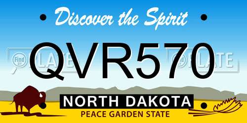 QVR570 North Dakota License Plate