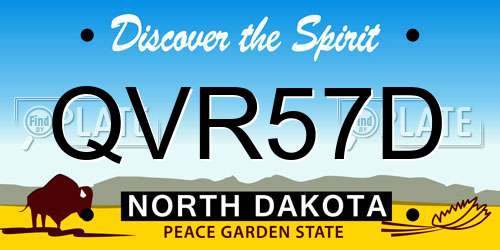 QVR57D North Dakota License Plate