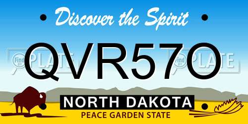 QVR57O North Dakota License Plate