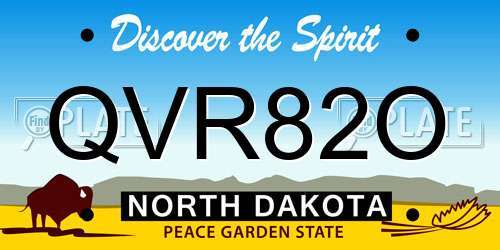QVR82O North Dakota License Plate