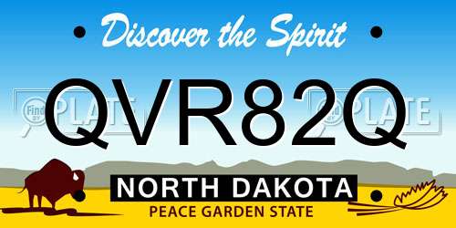 QVR82Q North Dakota License Plate