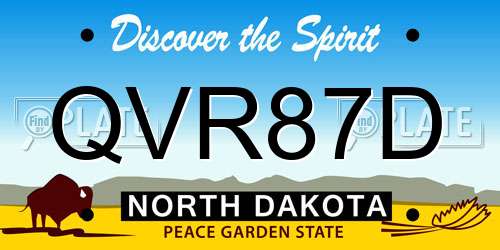QVR87D North Dakota License Plate