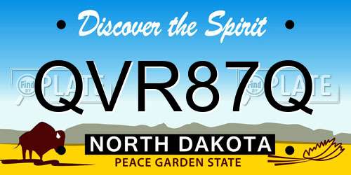 QVR87Q North Dakota License Plate