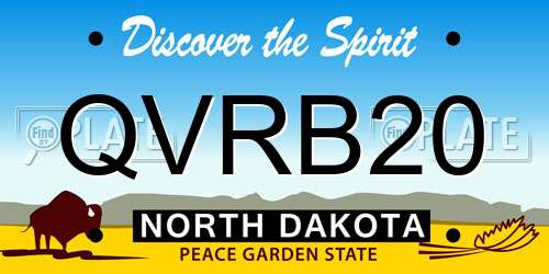 QVRB20 North Dakota License Plate