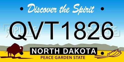 QVT1826 North Dakota License Plate