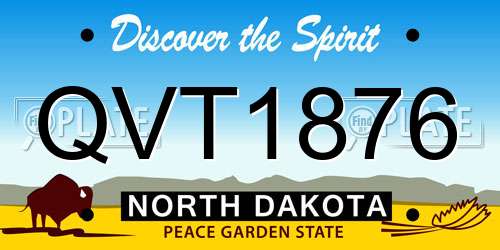 QVT1876 North Dakota License Plate