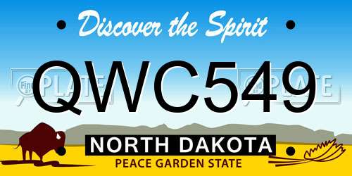 QWC549 North Dakota License Plate