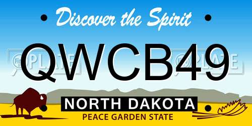 QWCB49 North Dakota License Plate