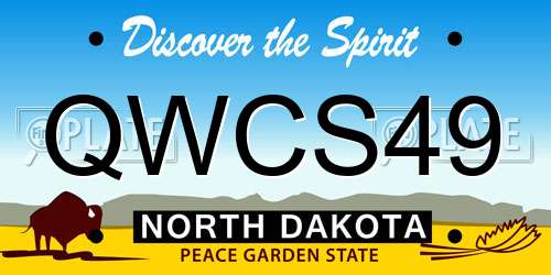 QWCS49 North Dakota License Plate