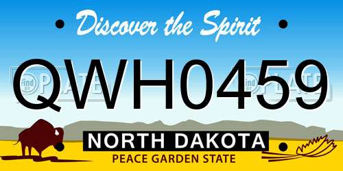 QWH0459 North Dakota License Plate