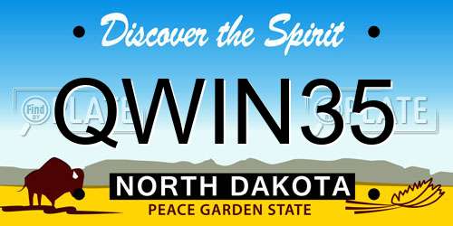 QWIN35 North Dakota License Plate
