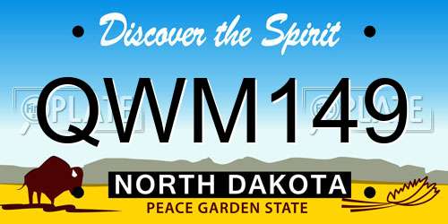 QWM149 North Dakota License Plate