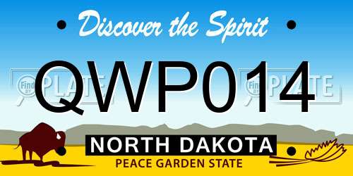 QWP014 North Dakota License Plate