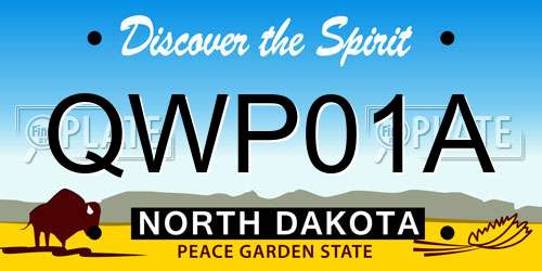 QWP01A North Dakota License Plate