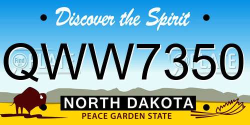QWW7350 North Dakota License Plate
