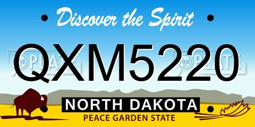 QXM5220 North Dakota License Plate