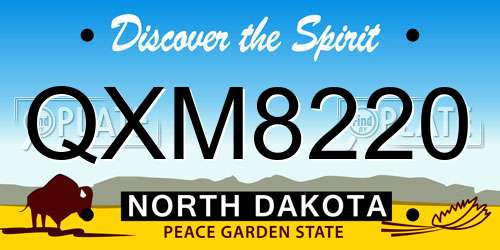 QXM8220 North Dakota License Plate