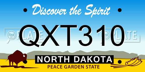 QXT310 North Dakota License Plate