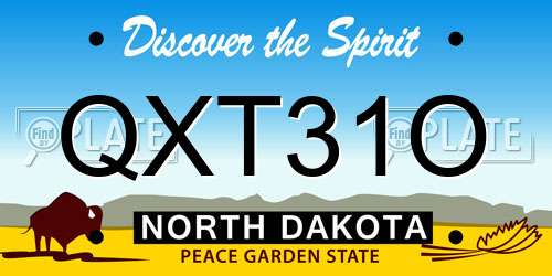 QXT31O North Dakota License Plate