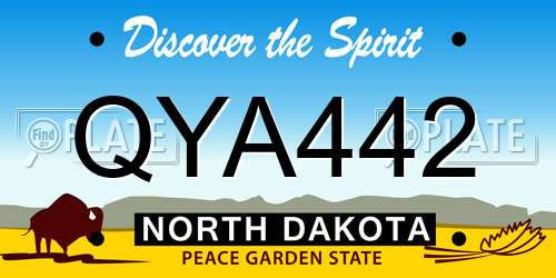 QYA442 North Dakota License Plate