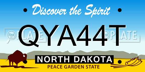 QYA44T North Dakota License Plate
