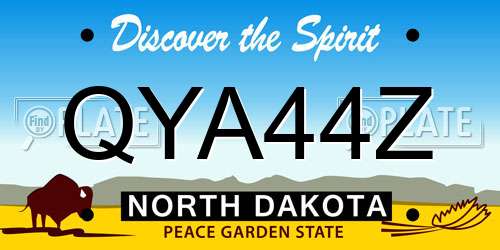 QYA44Z North Dakota License Plate