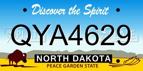 QYA4629 North Dakota License Plate