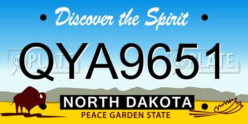 QYA9651 North Dakota License Plate