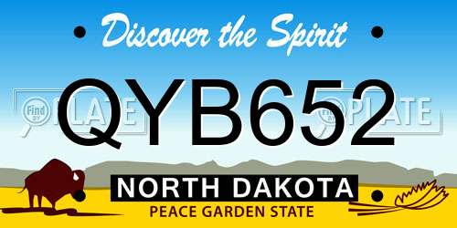 QYB652 North Dakota License Plate