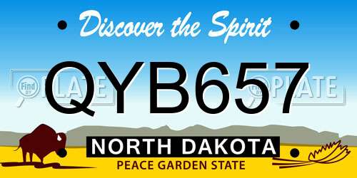 QYB657 North Dakota License Plate